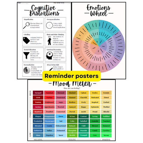 40 CBT Worksheets for Self-Care, Problem Solving & Daily Check-Ins – Printable PD
