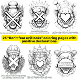 Printable Fear No Evil Coloring Sheets Positive Declarations – Mindfulness & Stress Relief 150 Printable Pages PDF