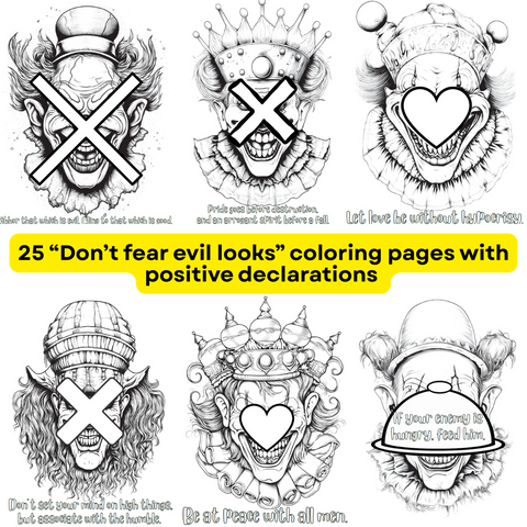 Printable Fear No Evil Coloring Sheets Positive Declarations – Mindfulness & Stress Relief 150 Printable Pages PDF