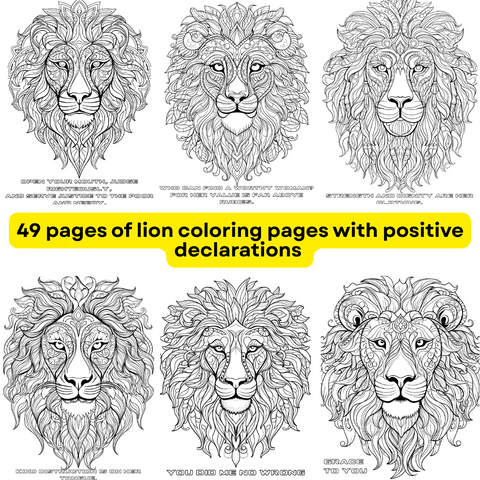 Printable Animal Coloring Sheets Positive Declarations & Proverbs – Mindfulness & Stress Relief for Adults 149-Page PDF