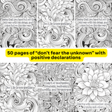 Printable Fear No Evil Coloring Sheets Positive Declarations – Mindfulness & Stress Relief 150 Printable Pages PDF